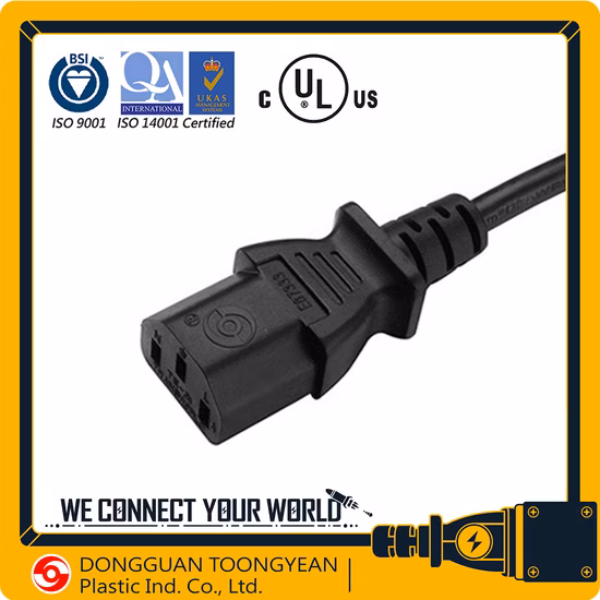 Conector C15 de alta temperatura del cable de alimentación de CA de EE. UU. Con aprobación UL cUL de América Canadá