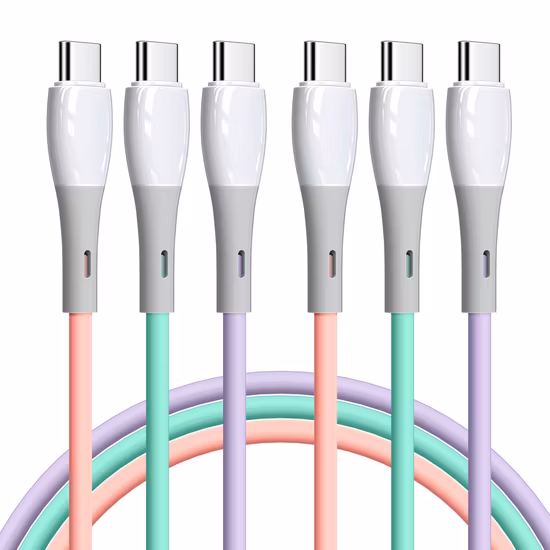 Tipo de carga rápida de datos suaves del cable eléctrico USB C a C para teléfono móvil