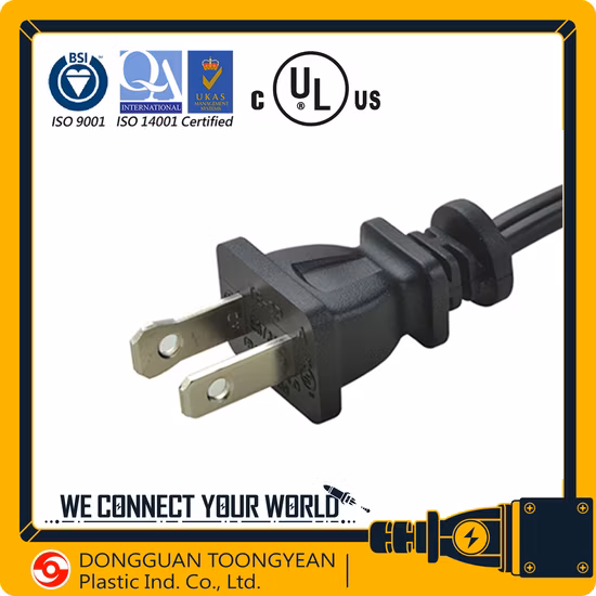 América Canadá Aprobación UL cUL EE. UU. Cable de alimentación de CA 125 V Enchufe de 2 pines
